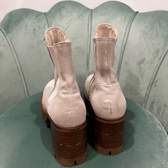 Jeffrey Campbell x Free People Suede Beige Platform Boots - Picture 5 of 11